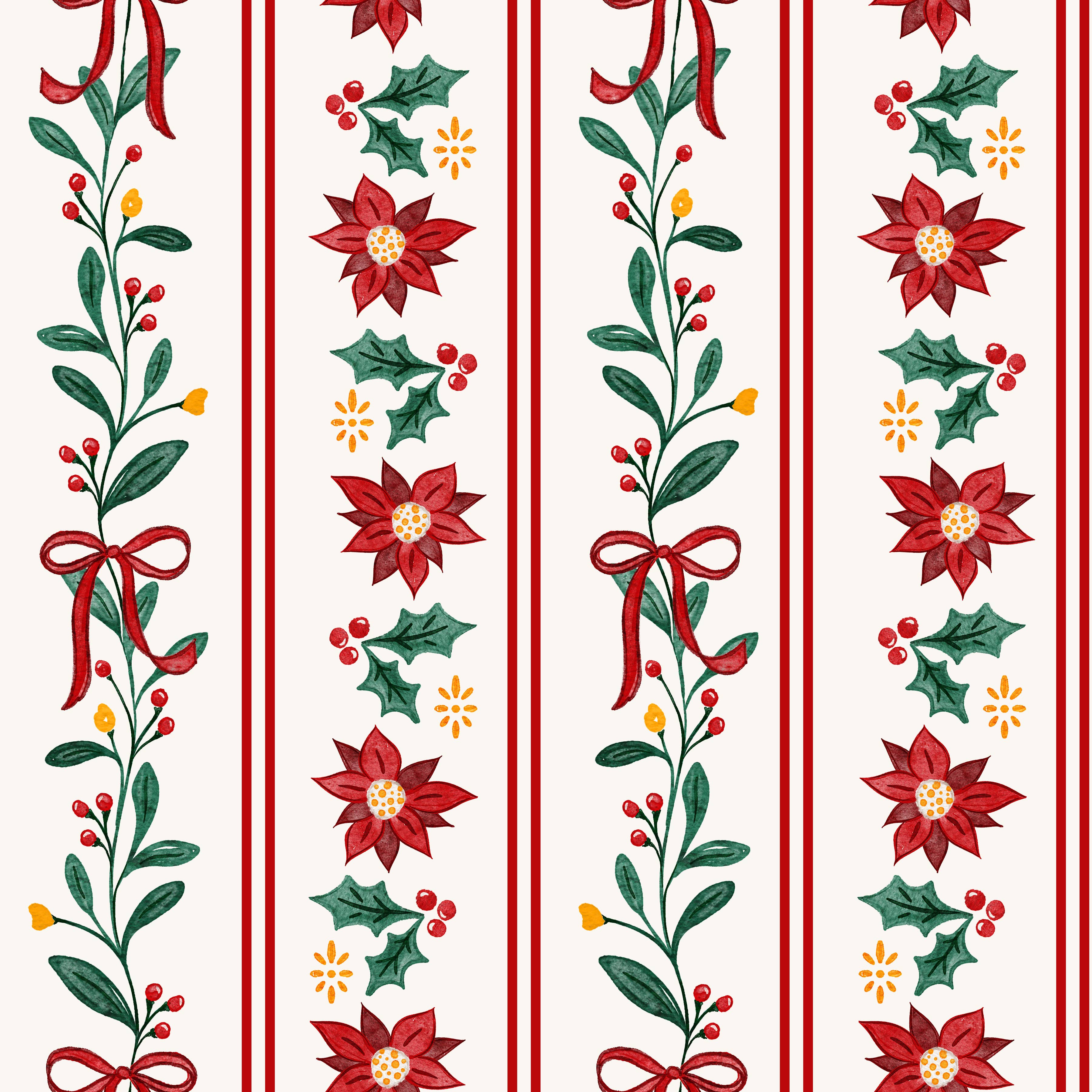 Vivie and Ash – Engroshandel Indpakningspapir – Julejulestjerne Blomsterstribet Gavepapir Rulle3