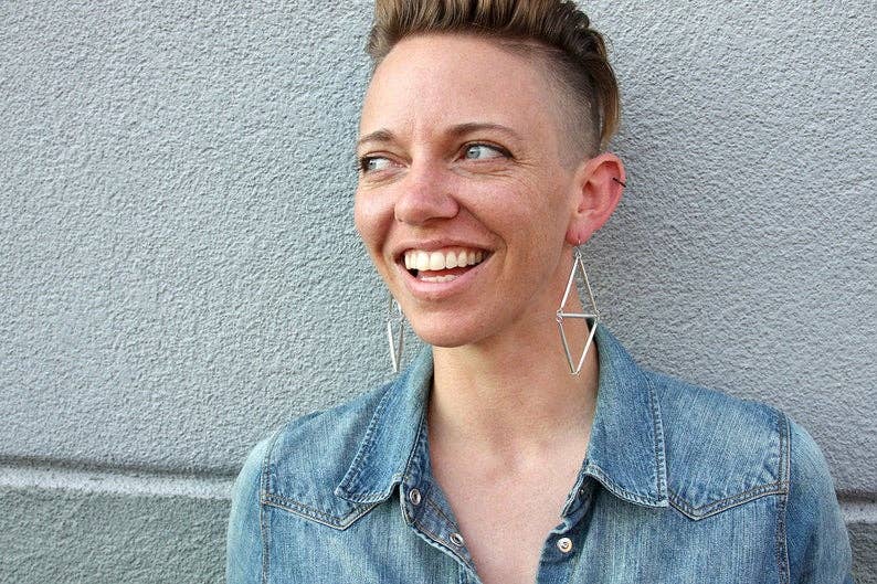 daniAWESOME - Wholesale Dangle Earrings - Geometric Silver Drop Earrings 3