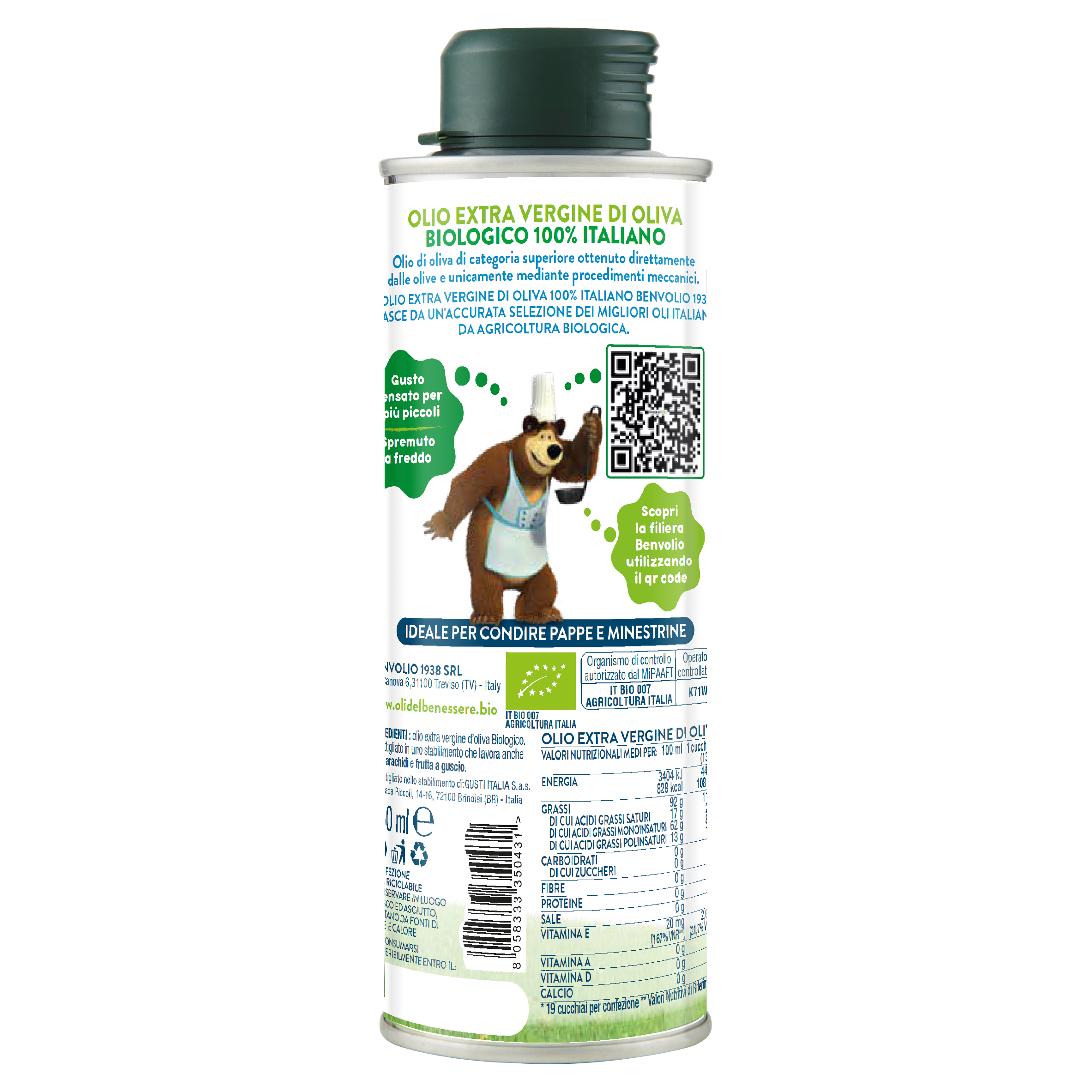 REMOVED BRAND - Vendita all'ingrosso Olio d'oliva - Olio Extra Vergine Di Oliva Biologico 250ml - Benvolio Baby3