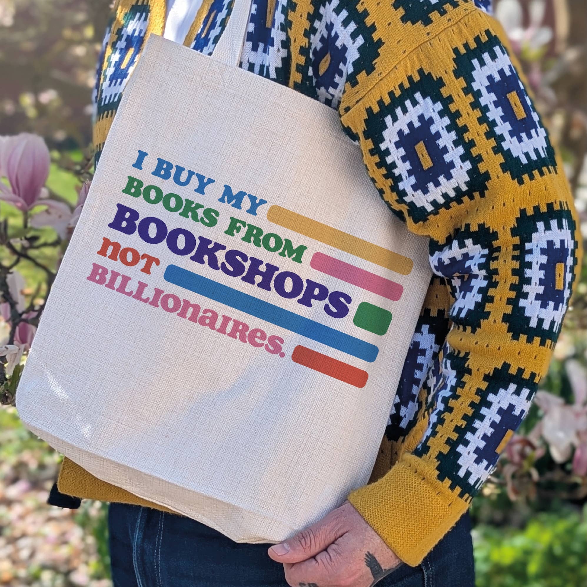Bookishly (US Duties Paid) – wholesale Tote bag – Women's – Bookshops not Billionaires Bookish Tote Bag1