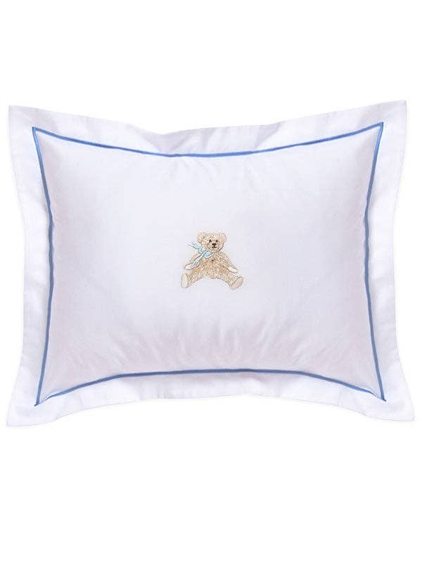 Baby Boudoir Pillow Cover, Bow Teddy (Blue) for wholesale by Jacaranda Living