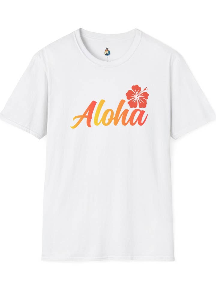 Aloha Bloemen Unisex T-Shirt, Strandkleding, Zomerse Sfeer, Vakantie T-shirt, Tropisch Cadeau, Vrijetijdskleding voor wholesale door Shaka Brands