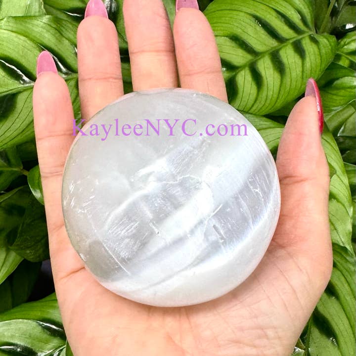 KayleeNYC - Wholesale Spiritual Stone/Crystal - Natural Selenite aks Satin Spar Sphere Crystal