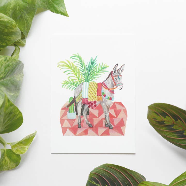 Donkey Giclee Art Print for wholesale by Heartshake Studios