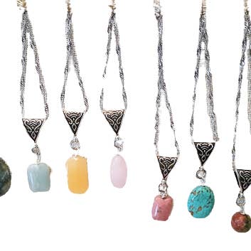 Ciao Bella Jewelry Inc – wholesale Hänge-/berlockhalsband – Ädelsten hänge halsband på tunn kedja17