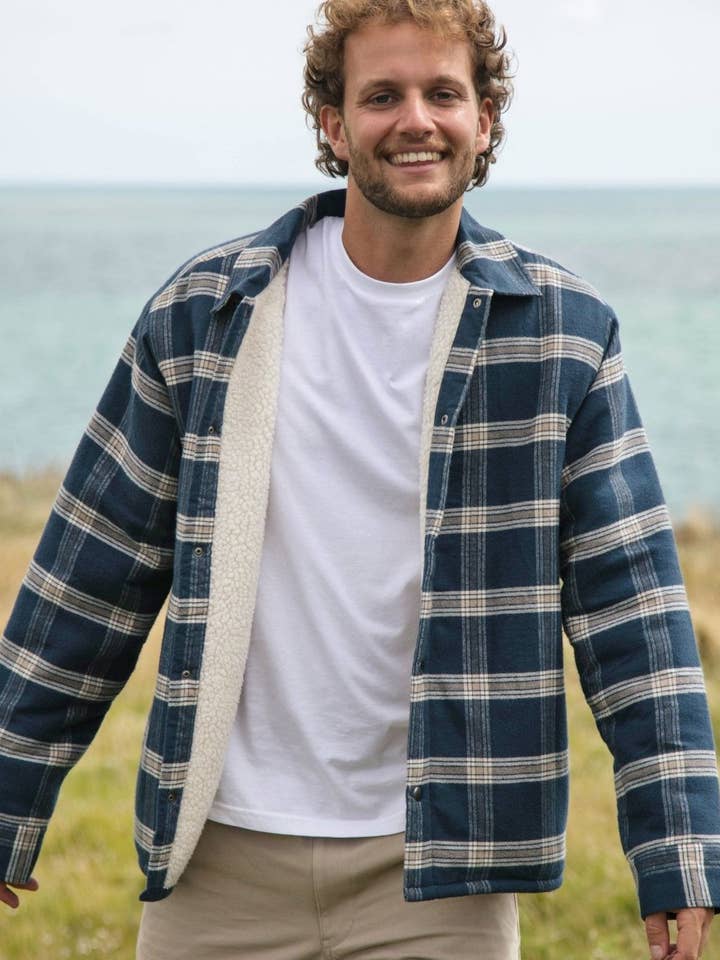 Ridge Sherpa Lined Flannel Jacket for wholesale by Rapanui Clothing