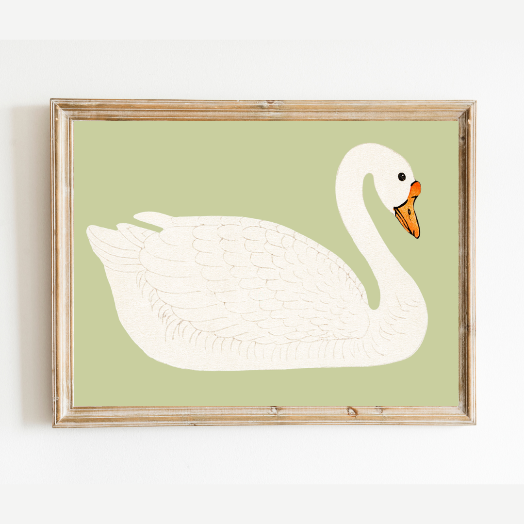 Sea to Skye - Wholesale Art Print - A Swan Antique Art Print (Green)2
