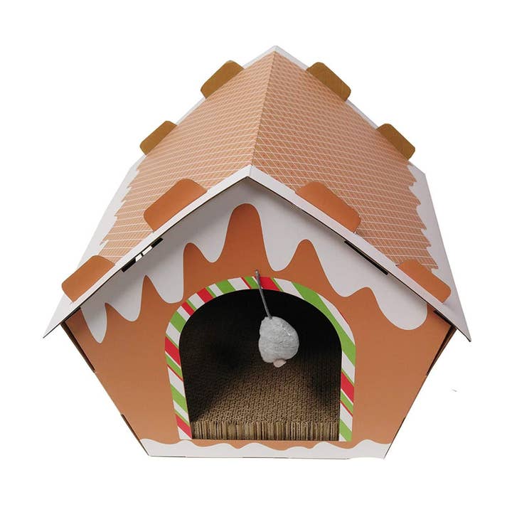 Midlee Designs - Wholesale Pet Scratcher - Cat - Midlee Gingerbread Christmas Cat Scratcher House0