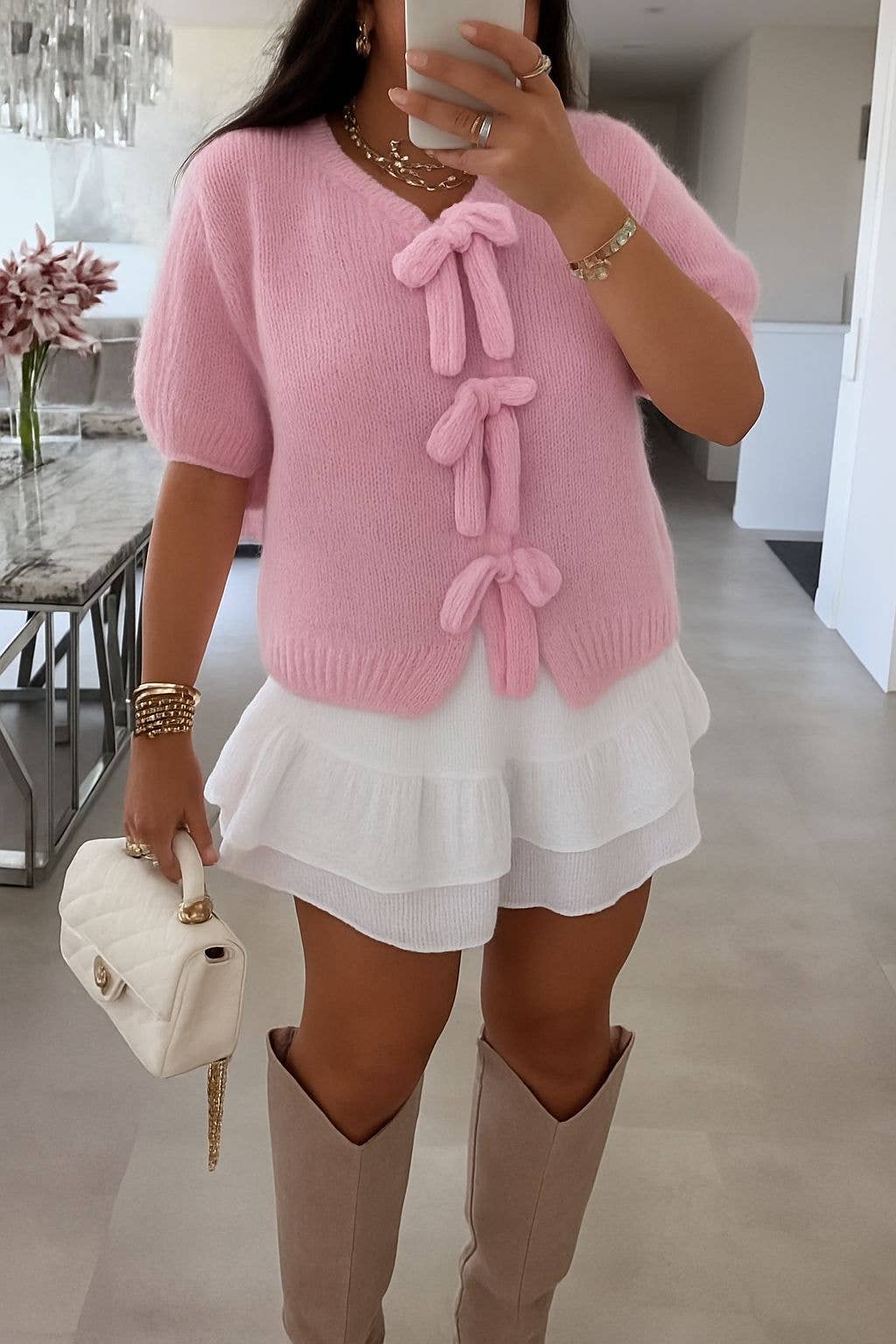 ESTEE BROWN - Vendita all'ingrosso Maglione tricot - Donna - Cardigan lavorato a maglia a maniche corte - 94040