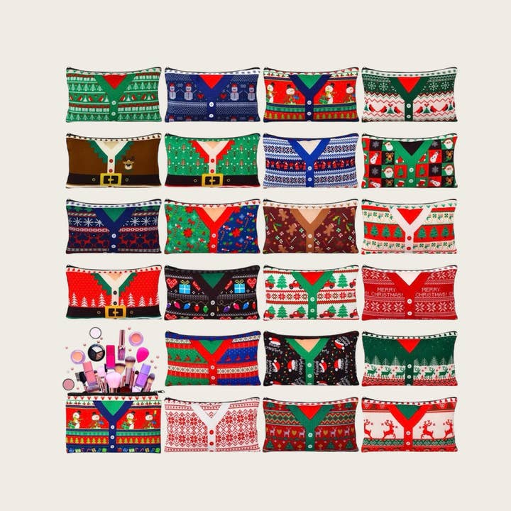 Trousses cosmétiques sur le thème de Noël pour la vente par Ella Blue