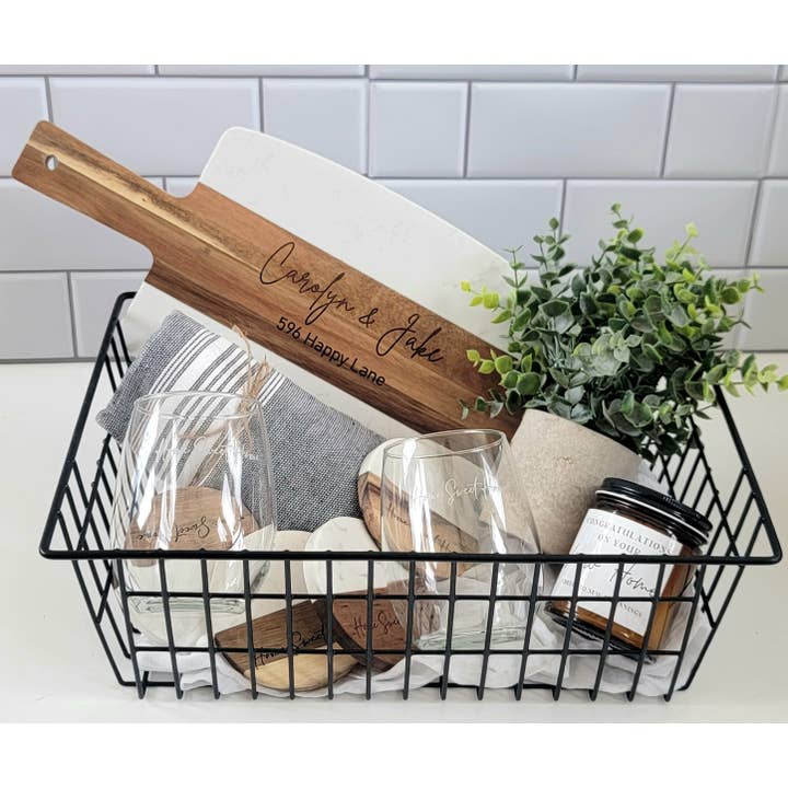 Personalized Marble Cutting Board for Wedding & Engagement for wholesale by Stillwater Laser Engraving