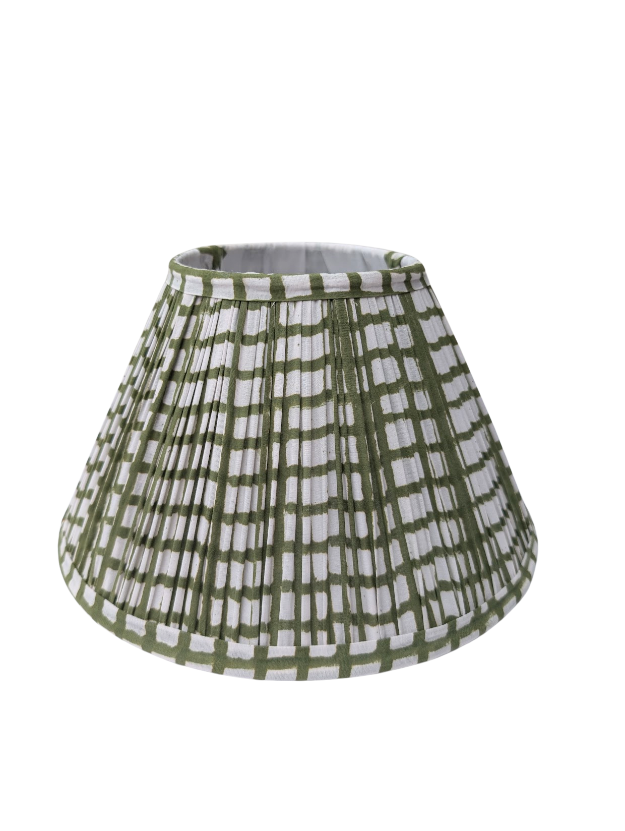 LNH EDIT - Venta al por mayor Mamparas - Pantalla de lámpara plisada verde con diseño de rejilla Empire5