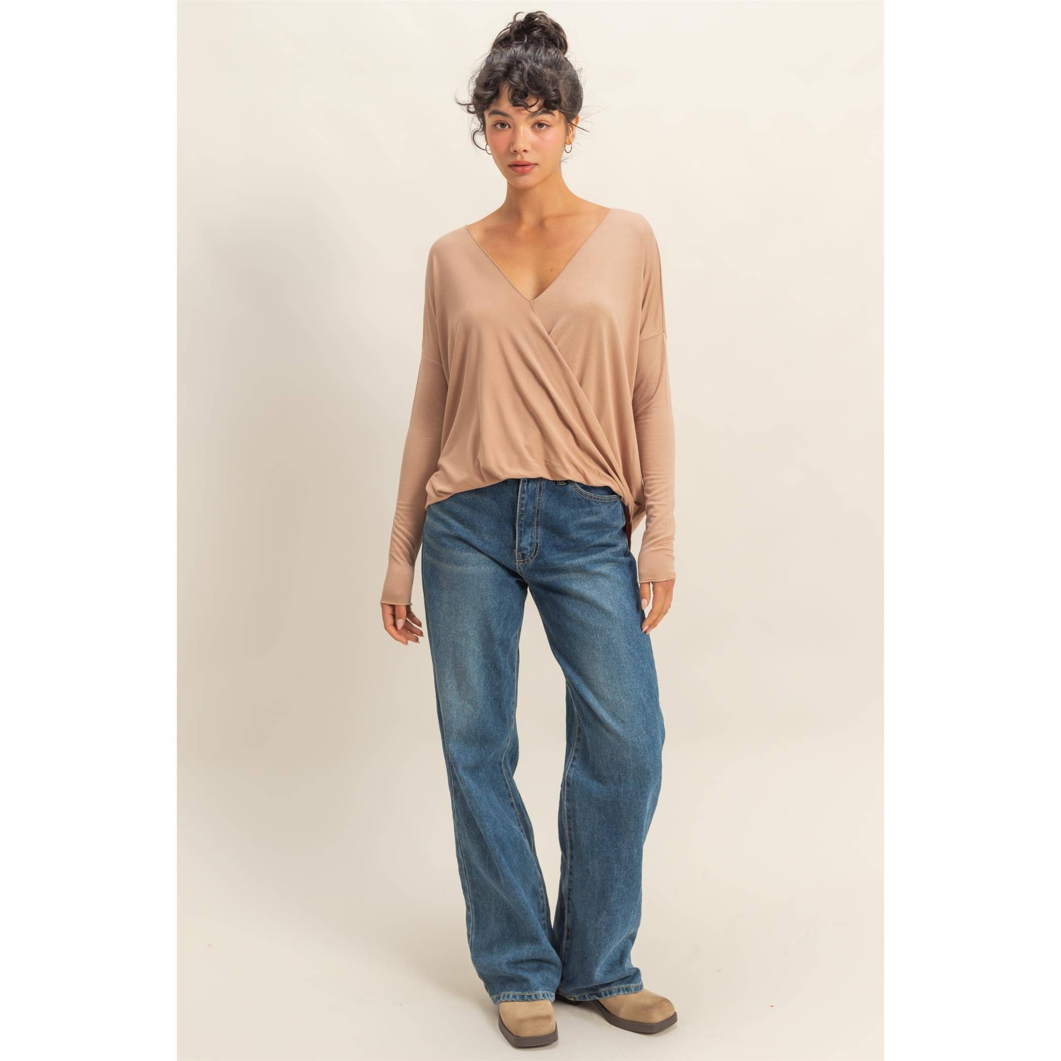 Double Zero - Vendita all'ingrosso Camicia - Donna - Top a maniche lunghe drappeggiato14