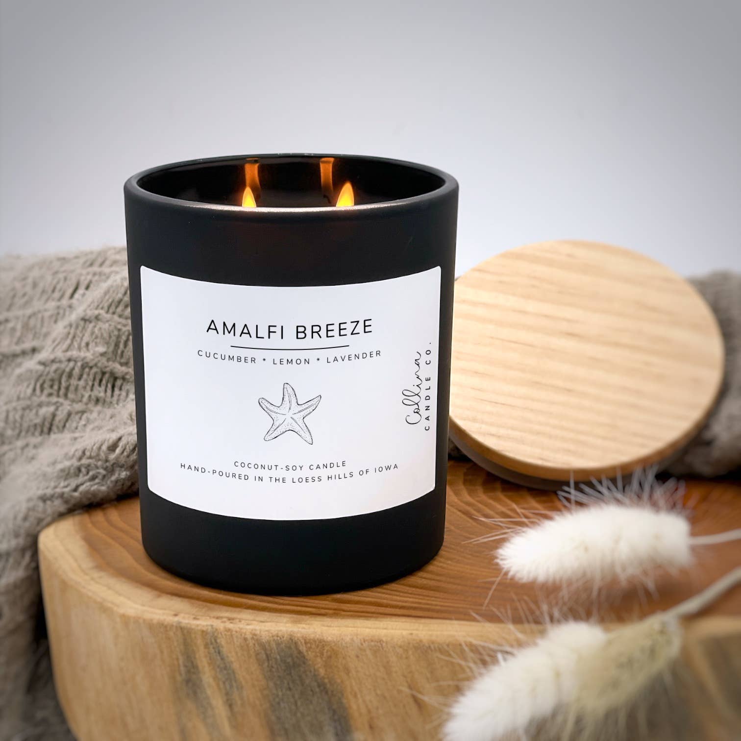 Collina Candle Co., LLC - Wholesale Jar/Filled Candle - Amalfi Breeze 10.5 oz Coconut-Soy Candle Cucumber Lemon