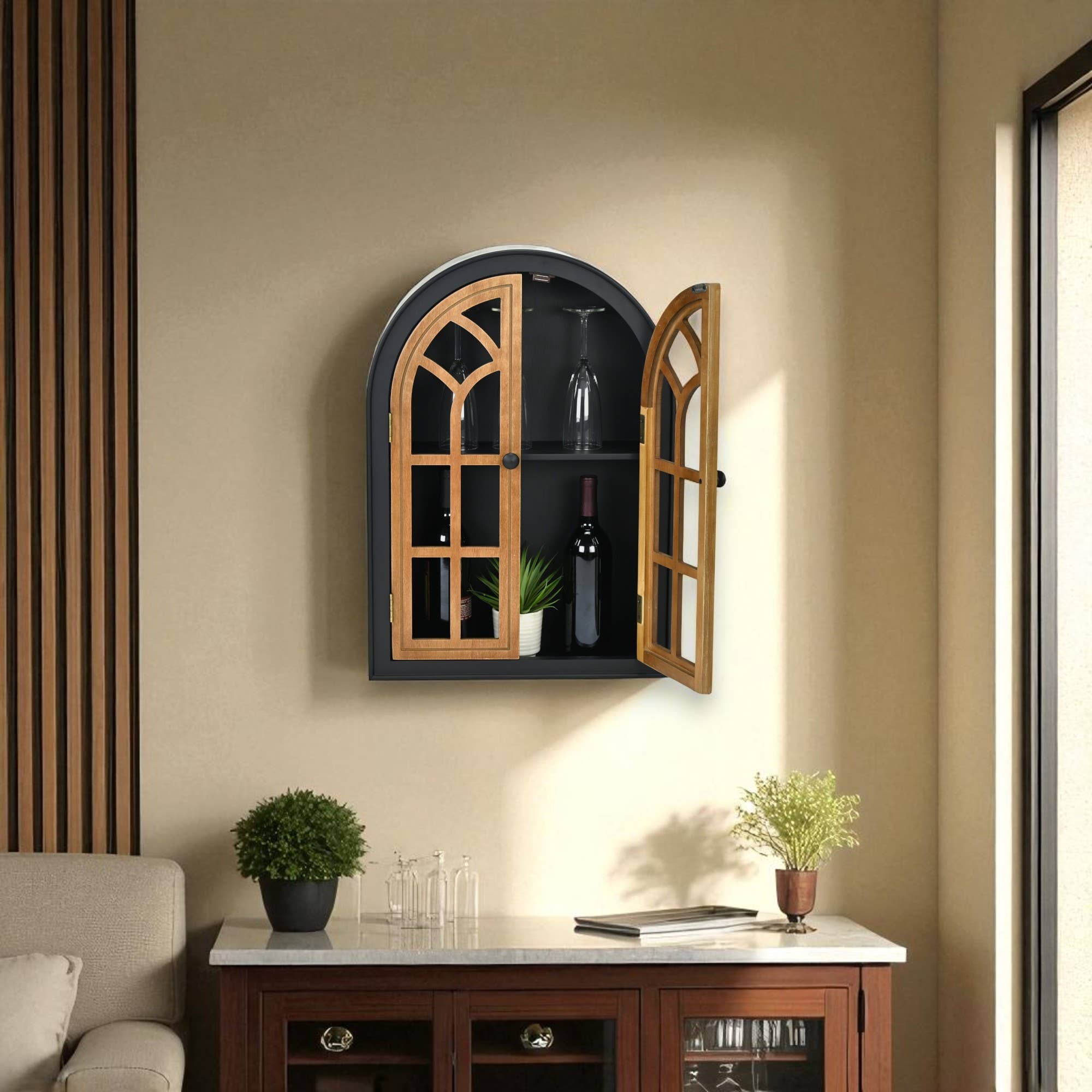 Cheungs Home Decor - Wholesale Muurplank - Kathedraal Geïnspireerd Dubbeldeurs 2-laags Wandplank3