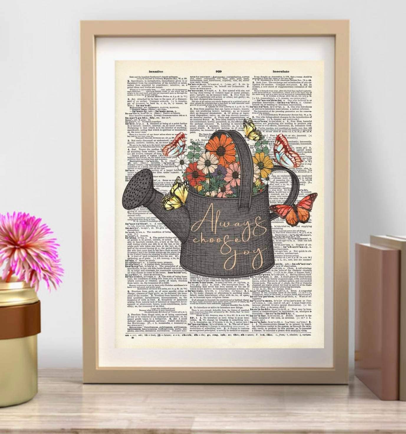 Crazilyhumbledesigns – Impressão artística por atacado – Rega, inspiracional, Impressão de Dicionário Vintage1