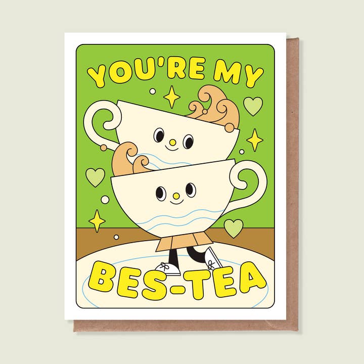 You're My Bestea Greeting Card for wholesale by Épée Lapin Studio