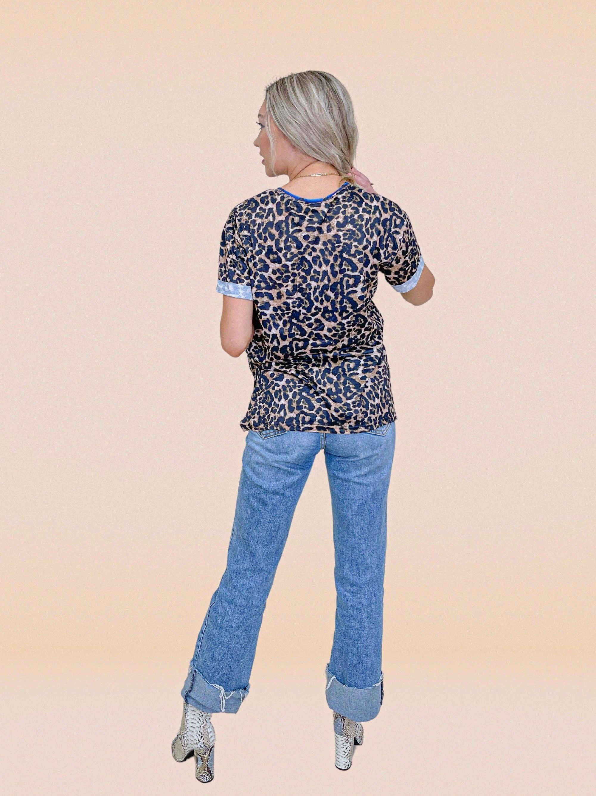 Leopard Top with Serape Pocket for wholesale on Faire2