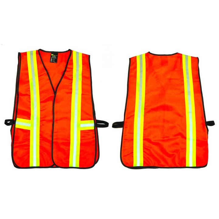 High Visibility Reflective Safety Vest ANSI Class 2, Orange for wholesale by G & F Products