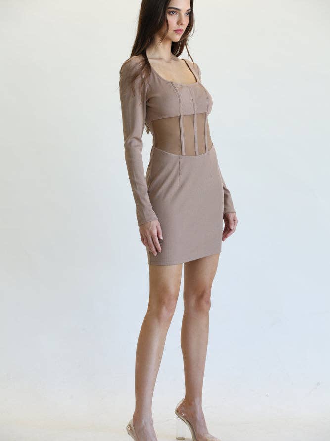 Elegant Long Sleeve Dress by Rose Paulino for wholesale by Rose Paulino