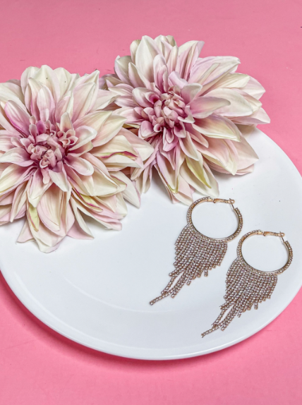 Gold Movement Crystal Drop Earrings for wholesale on Faire4