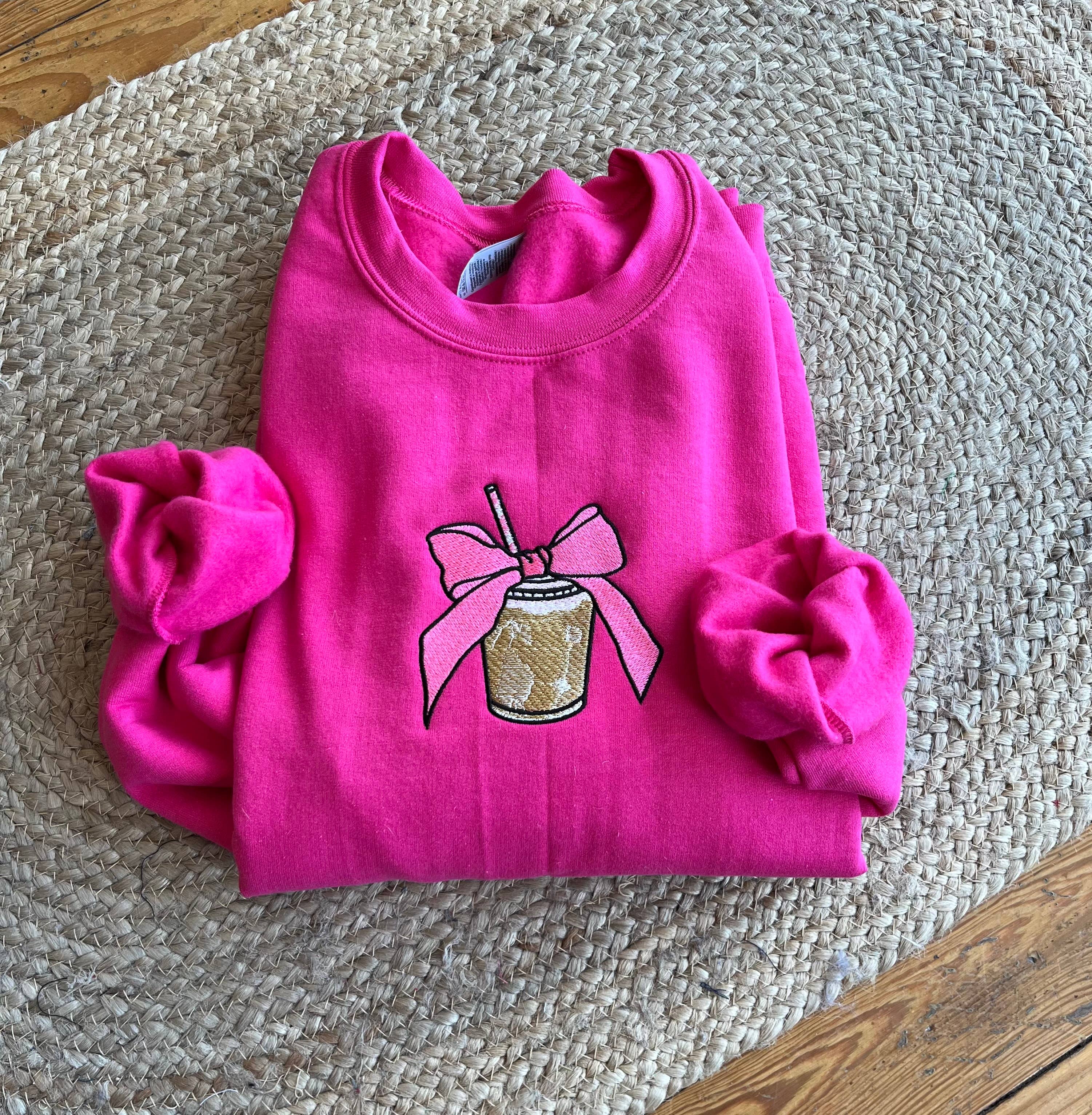 Lhite Graphics – Sweatshirt - Mulher por atacado – Suéter com bordado de café gelado0