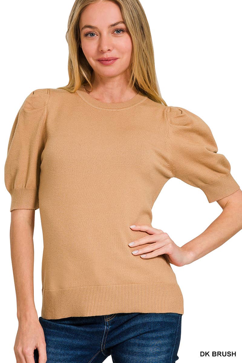 42POPS – Engroshandel Pullover - Dame – ,,.SI-25003 Viskosepufkortærmet Sweater4