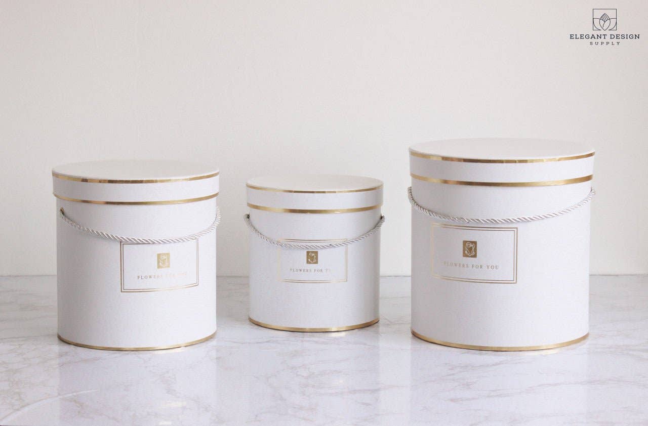Elegant Design Supply – wholesale Presentbox – Rund blomsterbox i hattmodell «Flowers for You»19