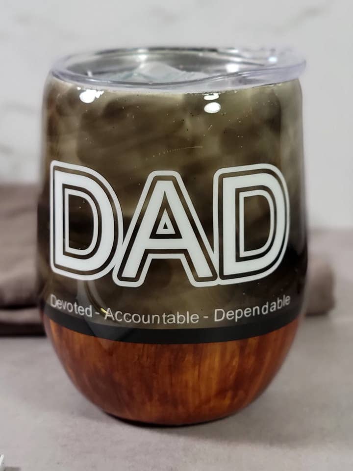 Dad Smoke/Wood Grain Stainless Steel Tumbler for wholesale by Cup'd by Chera