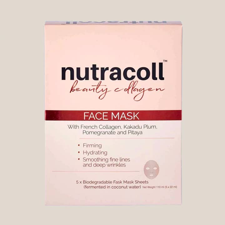 Nutracoll Face Mask with Collagen, Kakadu Plum, Pomegranate & Pitaya - 5 Pack for wholesale by Gelpro Australia