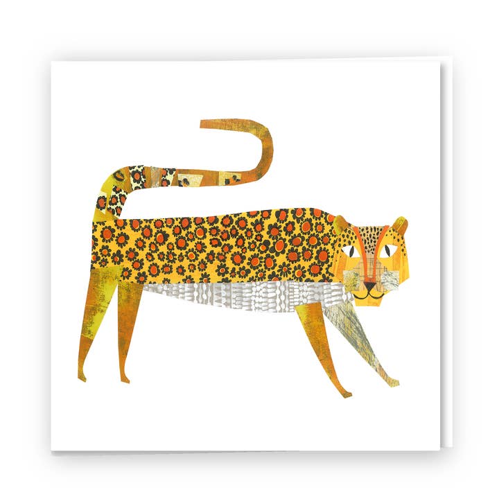 cheetah greetings card for wholesale by Clare Youngs