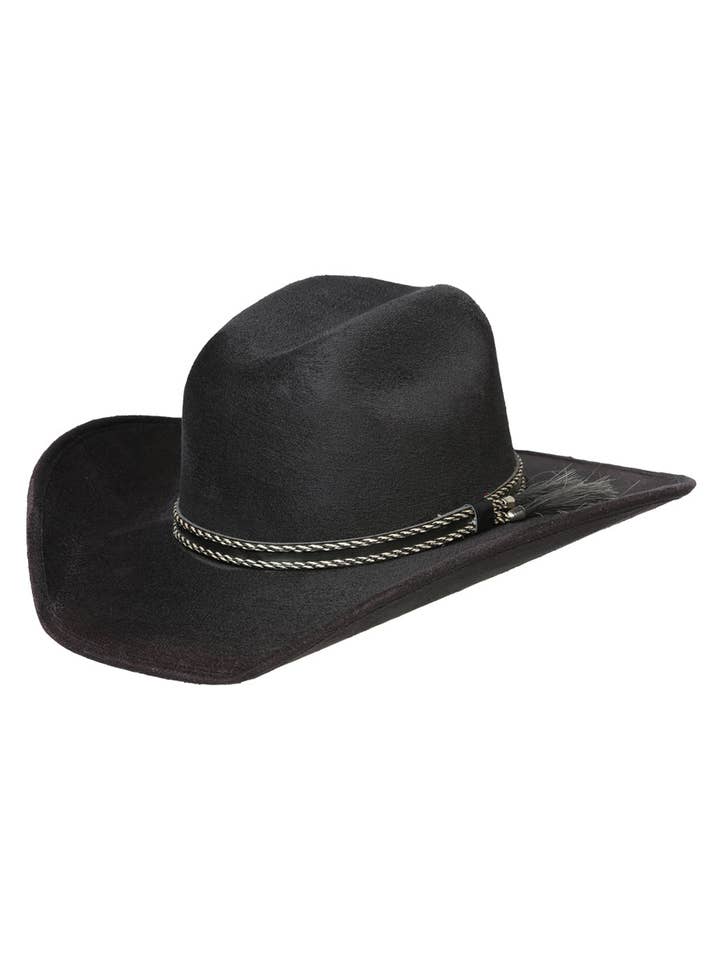 Suede Western Kids Hat Black for wholesale by Conejo Western Wear