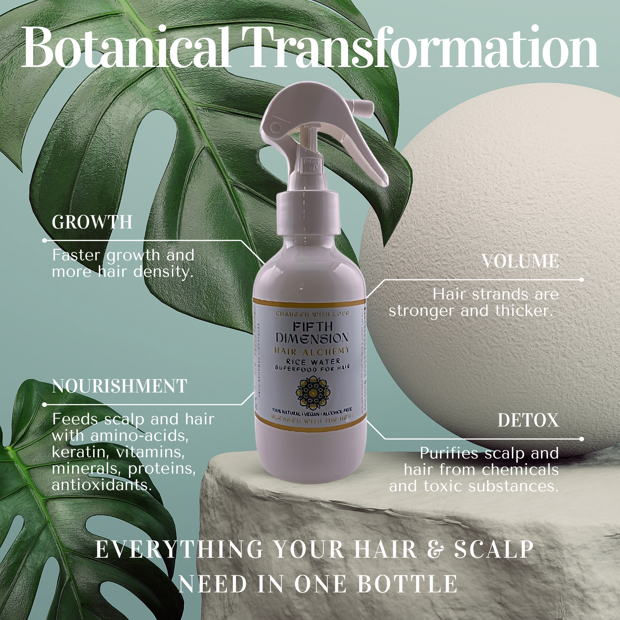 The Sacred Essence – wholesale Scalp/hair treatment – FIFTH DIMENSION RICE WATER - Hair Strength Superpower3