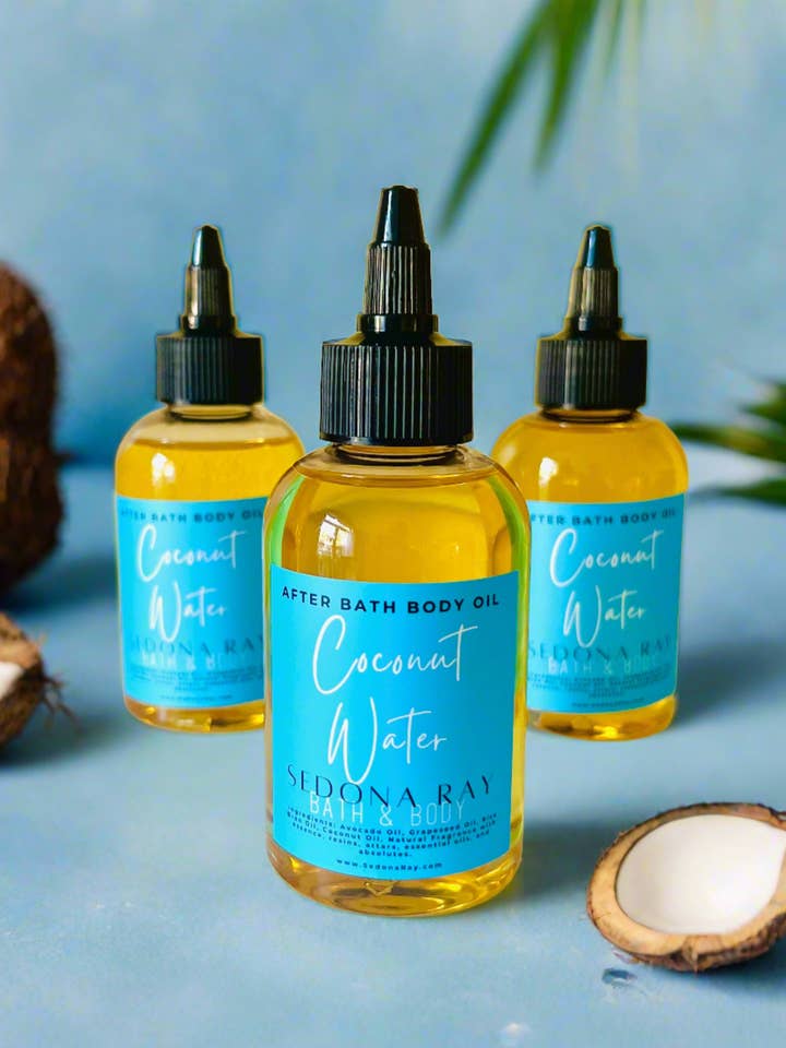 Coconut Water After Bath Oil for wholesale by Sedona Ray Holistic Beauty