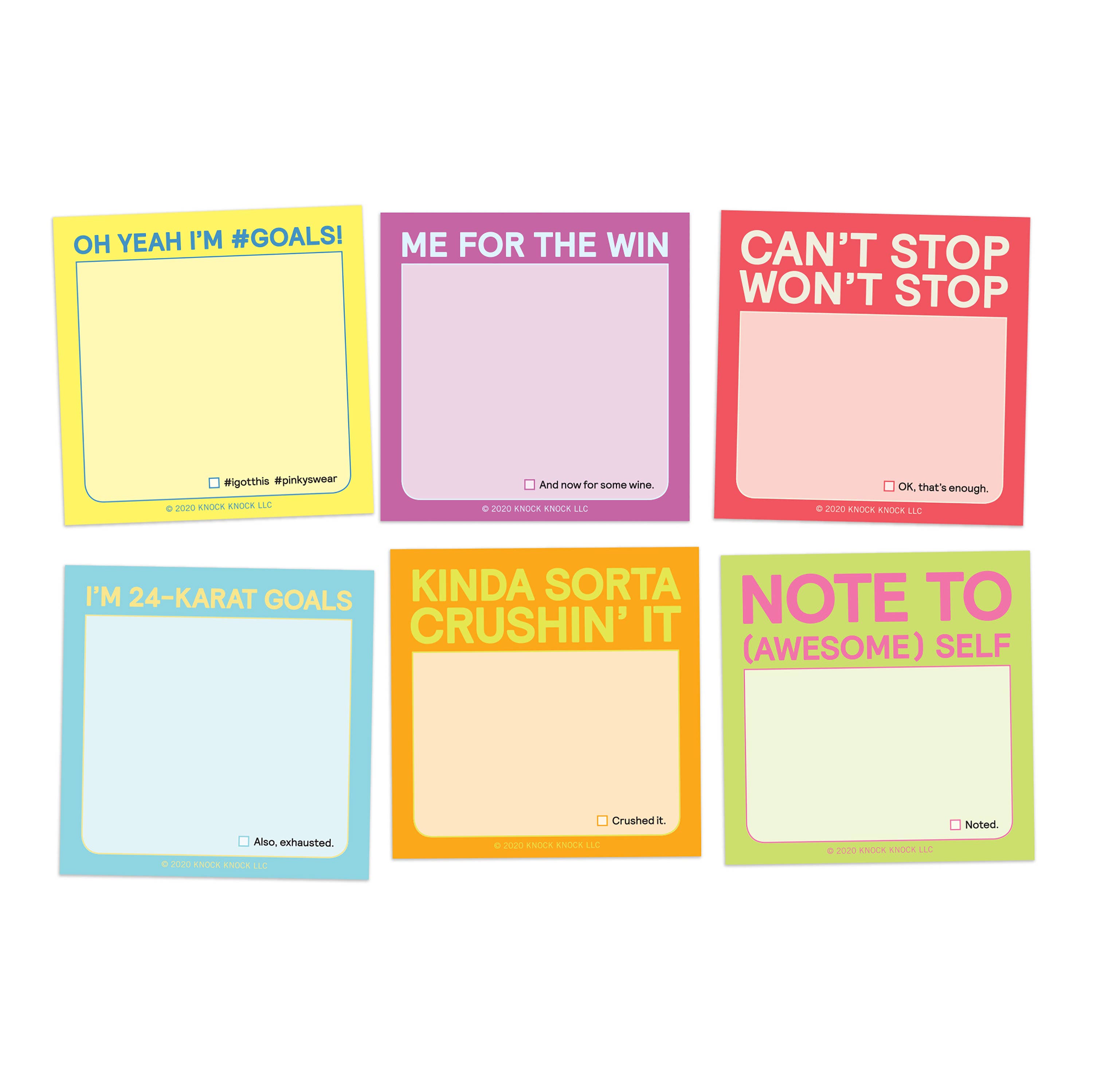 Abrams & Chronicle Books - Wholesale Sticky Notes - Knock Knock I’m So Goals Sticky Packet (Notepad/Sticky Notes)1