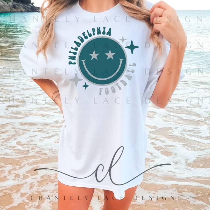 Philadelphia Eagles Football Smile Groovy Comfort Colors for wholesale by Chantely Lace