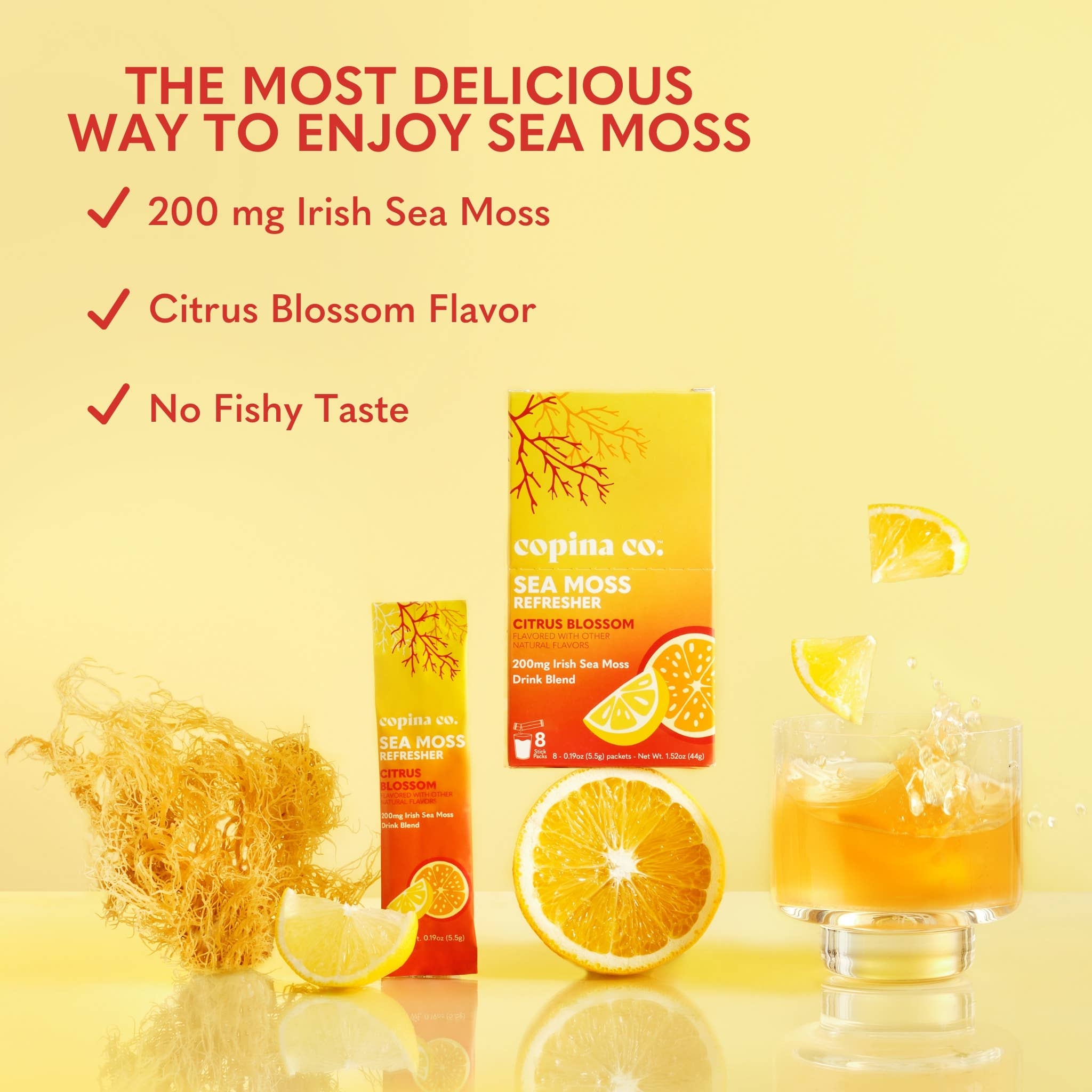 Copina Co. - Wholesale Drink Mix - Citrus Blossom Sea Moss Refresher Drink - 8 Stick Pk Carton4