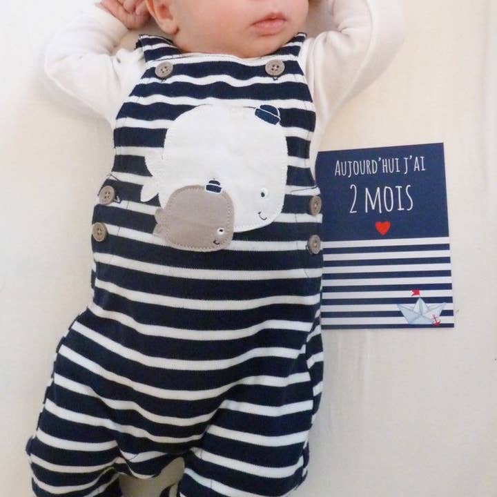 Créa-graphic - Wholesale Milestone Art/Keepsake - Kids & Baby - Baby stage maps, month by month, boat, sailor, sailor2