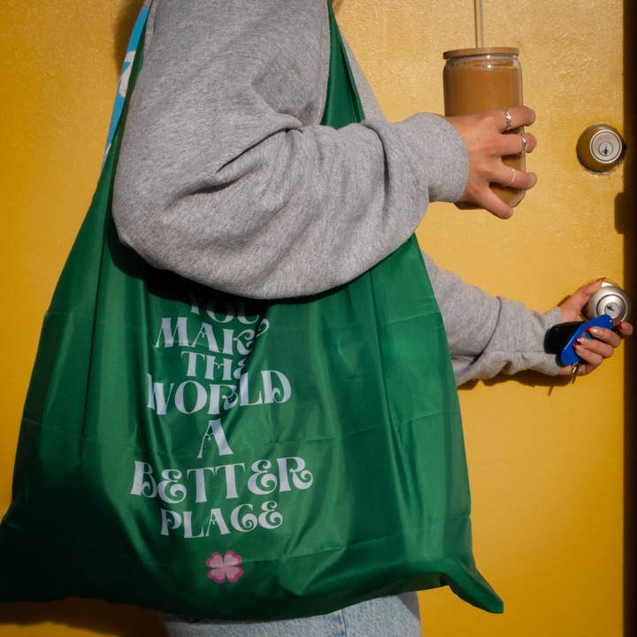 Borsa Pieghevole Riciclata Fai del Mondo un Posto Migliore per la vendita all'ingrosso da parte di Properly Improper