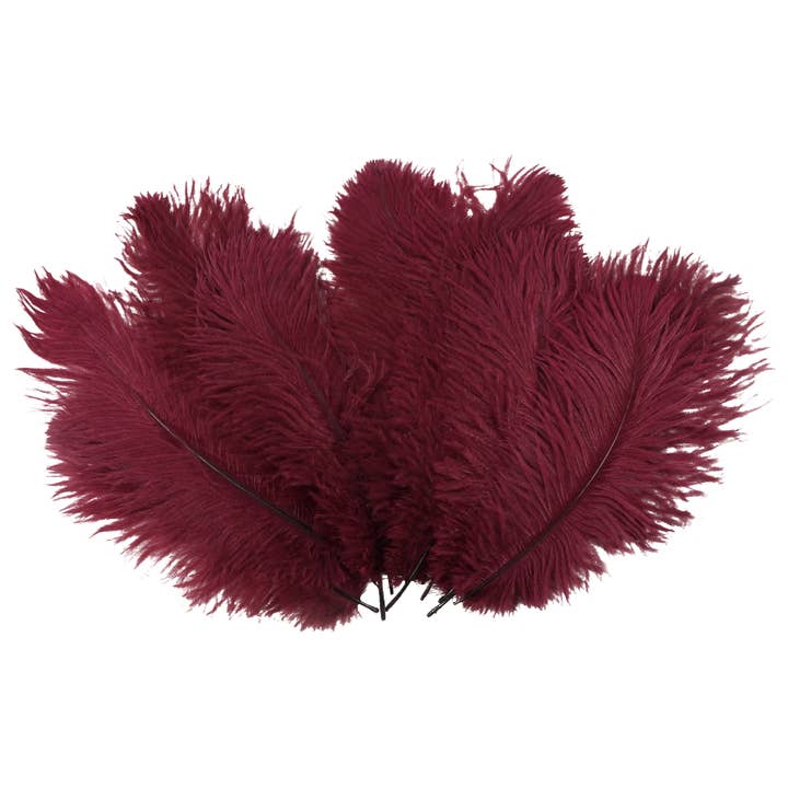 Piume di struzzo 9-12" Drabs - Borgogna per la vendita all'ingrosso da parte di Zucker Feather Products
