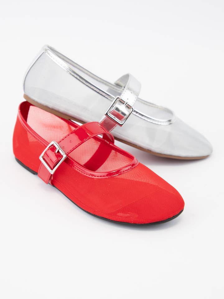 CCOCCI - Wholesale Flats - Women's - JUMBO TRENDY MESH UPPER MARY JANE FLATS