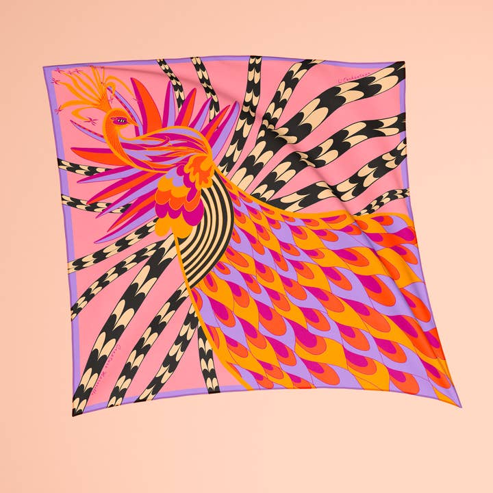 Creature Marseille - Wholesale Scarf - Women's - Enchanter - Rose - The Square 70 in silk and cotton1