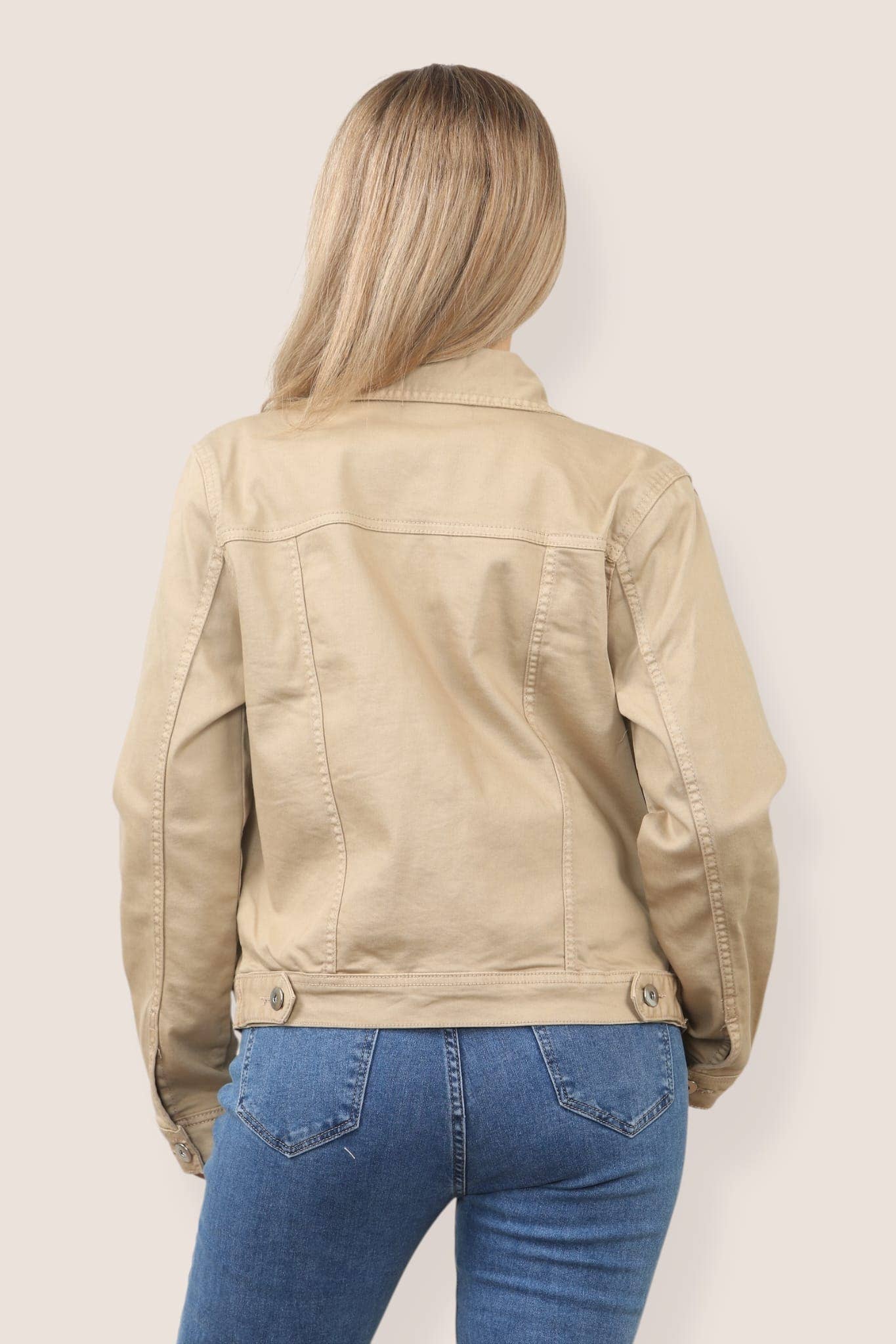 Kurt Muller – Casaco de ganga - Mulher por atacado – Casaco de Algodão com Elastano em Denim Castanho Claro Mocha Kurt Muller8