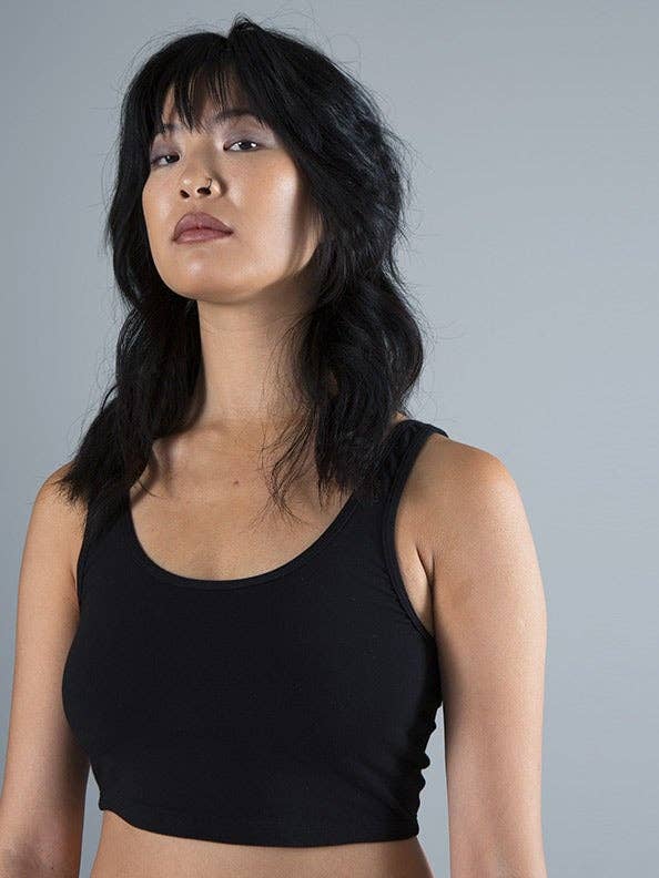 NoBra Top Kim in cotone biologico - Nero ebano per la vendita all'ingrosso da parte di Mina Storm