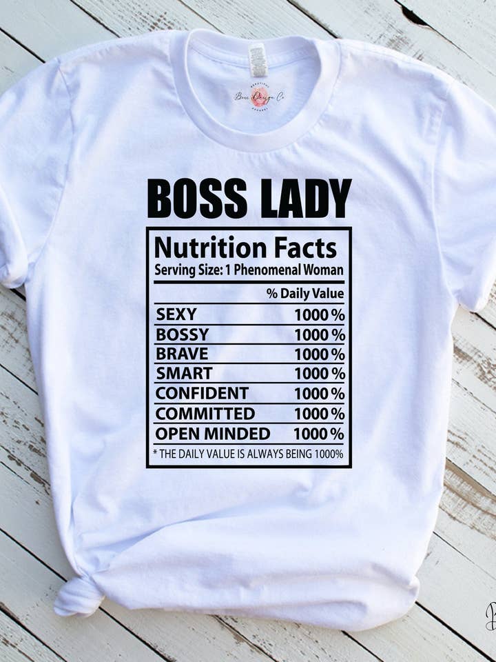 Boss Lady Nutrition Facts for wholesale by Boss Design Co Boutique