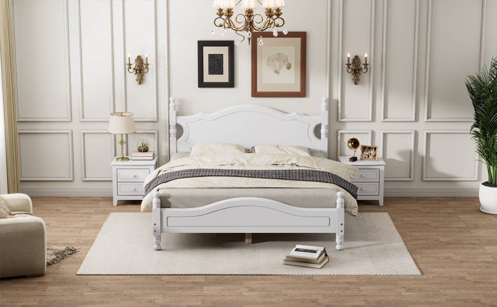39F Inc. - Wholesale Bed - Queen/Full Size Wood Platform Bed Modern Renaissance style23