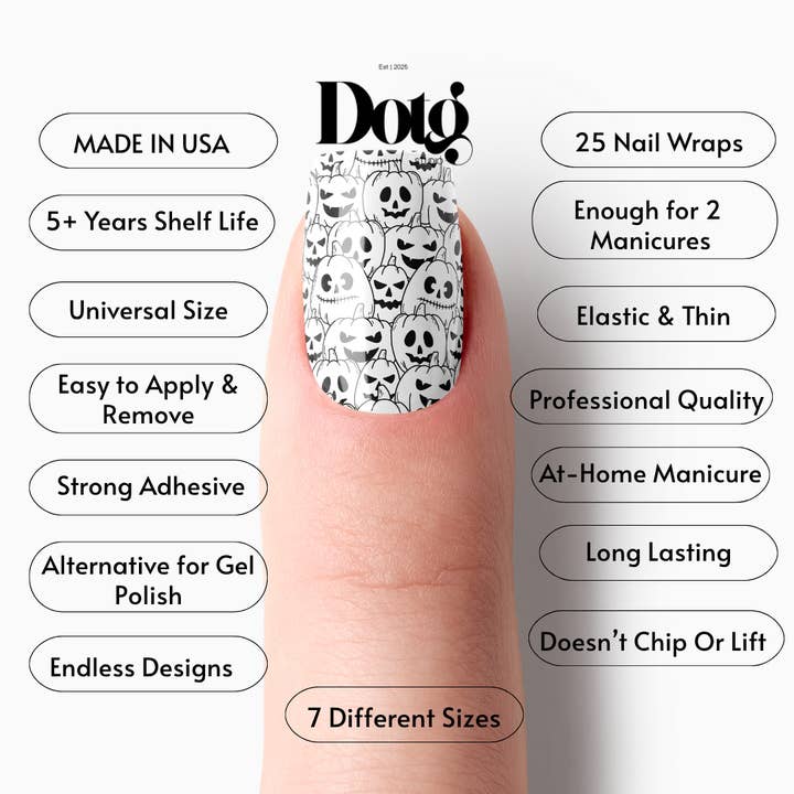 Design on The Go Studio - Wholesale Nail Art/Decal - Halloween Pumpkin Nail Polish Wraps DIY Manicure Stickers 6