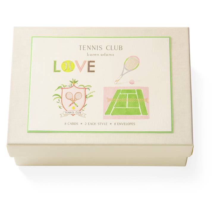 Karen Adams Designs - Wholesale Stationery/Notecard Set - Tennis Club Note Card Box