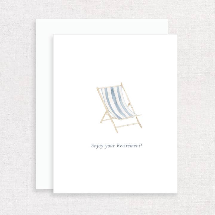 Enjoy Your Retirement Beach Chair Greeting Card for wholesale by Korynne and Company
