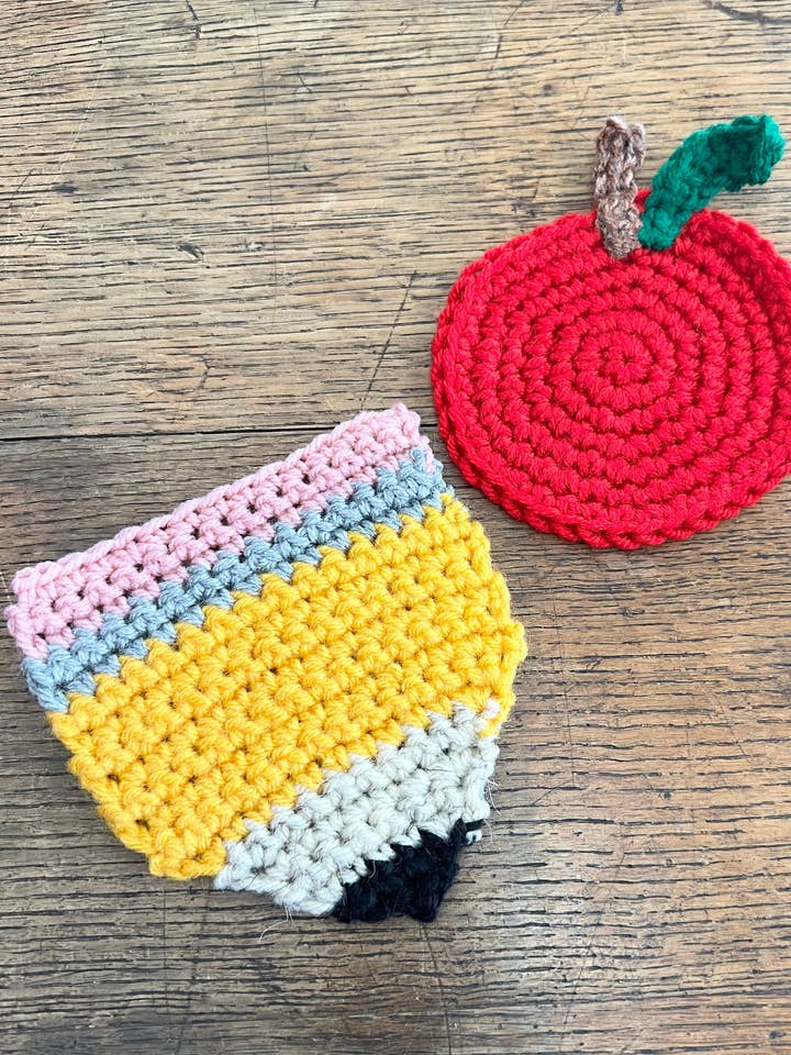 Classroom Coaster Set for wholesale by Twila Basley Crochet